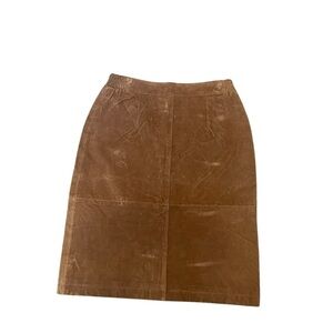 Vintage Pelle Brown Genuine Suede Leather Pencil Skirt